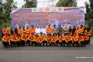 Hadapi Potensi Terjadi Bencana, Polres Kuansing Dan TNI Beserta BPBD Gelar Apel Bersama